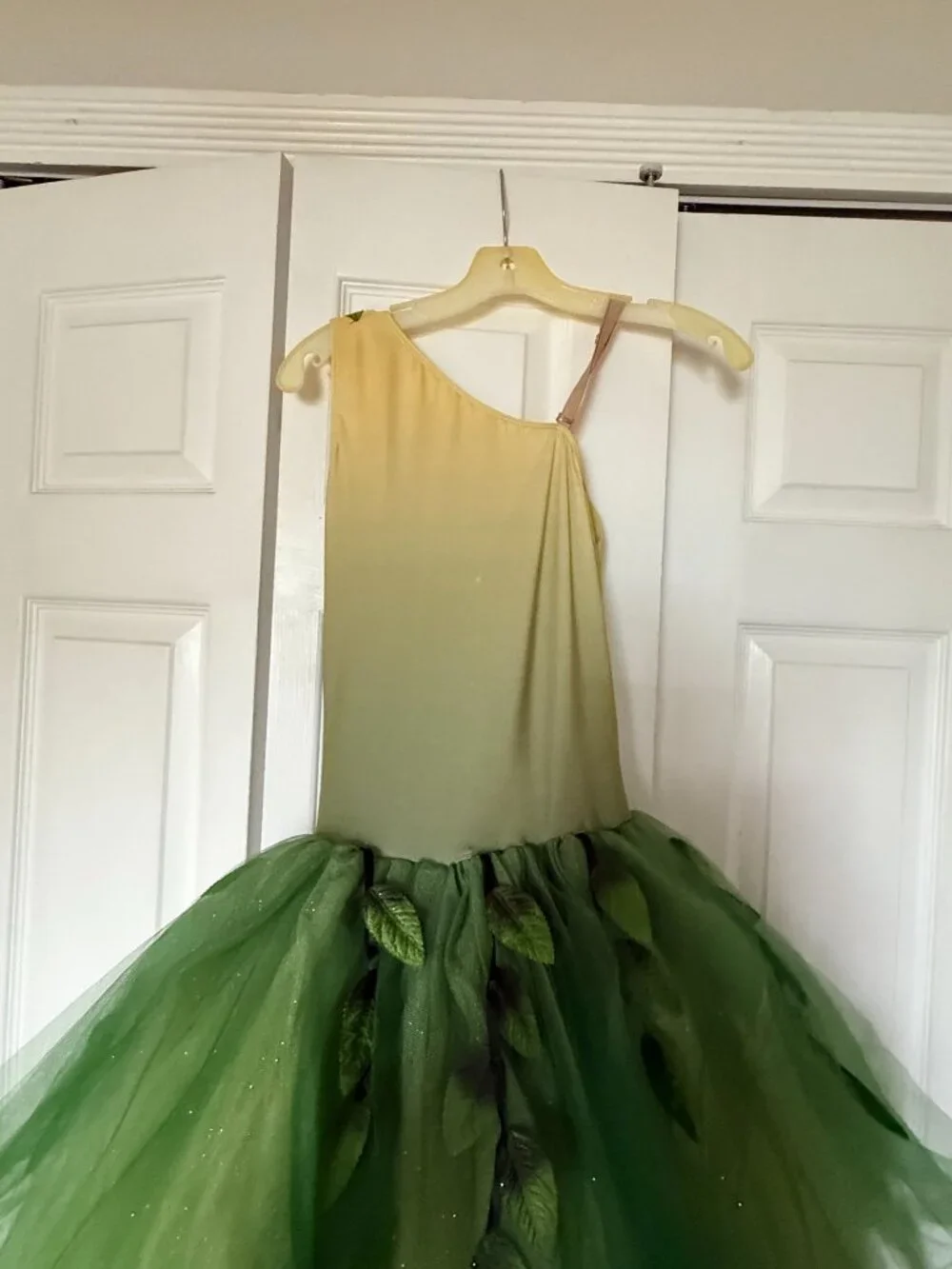 Forest green ballet costume with layered tulle skirt